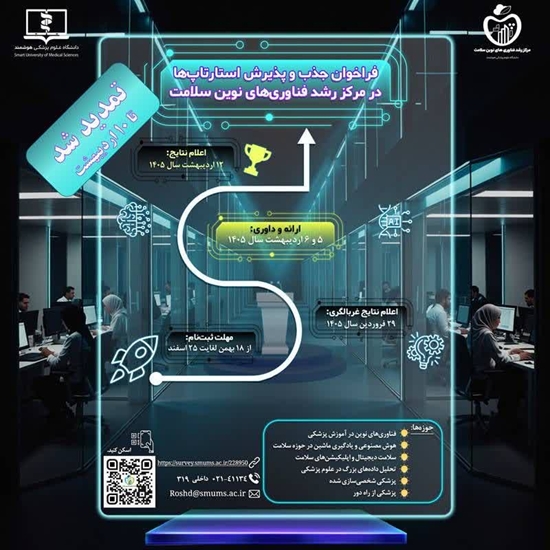  تمدید فراخوان جذب استارتاپ‌های فناور در دانشگاه علوم پزشکی هوشمند 
